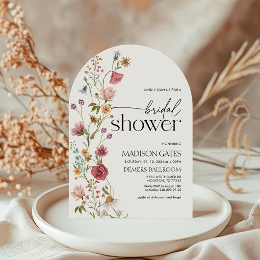 Invitation de douche nuptiale florale Arch