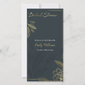 Invitation de douche nuptiale Florale d'or moderne (Devant)