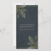 Invitation de douche nuptiale Florale d'or moderne (Dos)