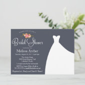 Invitation de douche nuptiale, florale et Mariage (Debout devant)