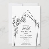 Invitation de douche nuptiale florale géométrique (Devant)