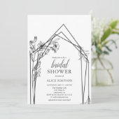 Invitation de douche nuptiale florale géométrique (Debout devant)