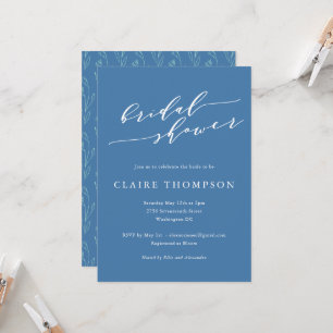 Invitation de douche nuptiale florale gras en scri