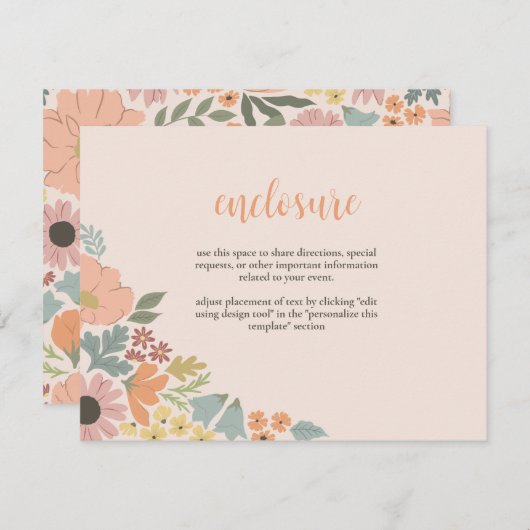 Invitation de douche nuptiale florale Insertion (Devant / Derrière)