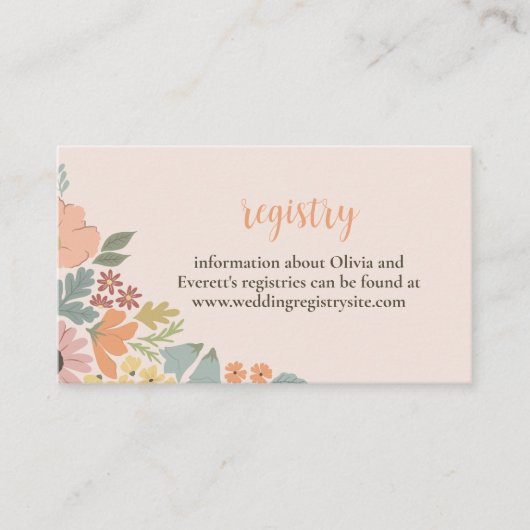 Invitation de douche nuptiale florale Insertion (Devant)