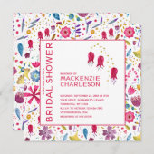 Invitation de douche nuptiale Florale moderne (Devant / Derrière)