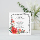 Invitation de douche nuptiale florale moderne (Debout devant)