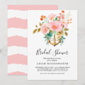 Invitation de douche nuptiale florale moderne (Devant / Derrière)