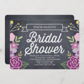 Invitation de douche nuptiale florale radiante - v (Devant / Derrière)
