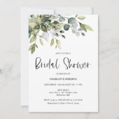 Invitation de douche nuptiale Foliage vert moderne (Devant)