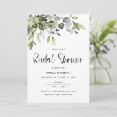 Invitation de douche nuptiale Foliage vert moderne (Debout devant)