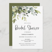 Invitation de douche nuptiale Foliage vert moderne (Devant / Derrière)