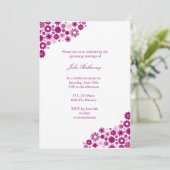 Invitation de douche nuptiale Fuchsia Florals pers (Debout devant)
