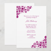 Invitation de douche nuptiale Fuchsia Florals pers (Devant / Derrière)