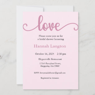 Invitation de douche nuptiale, Futur Mme, Amour