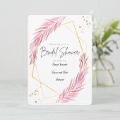 Invitation de douche nuptiale géométrique or (Debout devant)