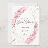 Invitation de douche nuptiale géométrique or (Devant)