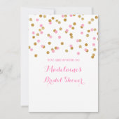 Invitation de douche nuptiale Gold Pink Confetti (Devant)