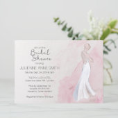 Invitation de douche nuptiale Gown Watercolor mode (Debout devant)