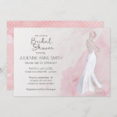 Invitation de douche nuptiale Gown Watercolor mode (Devant / Derrière)