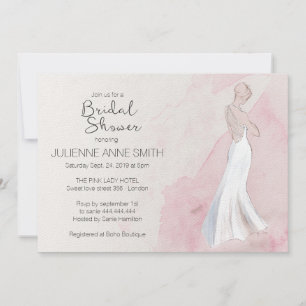 Invitation de douche nuptiale Gown Watercolor mode