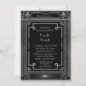 Invitation de douche nuptiale, grand Gatsby noir a (Devant)