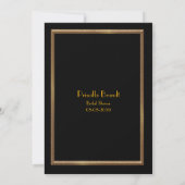 Invitation de douche nuptiale, grand Gatsby noir o (Dos)