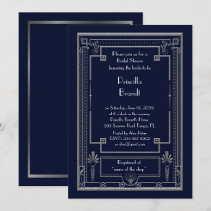 Invitation de douche nuptiale, grand Gatsby or arg