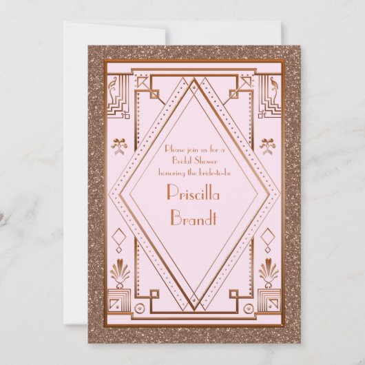 Invitation de douche nuptiale, grand Gatsby, parti (Devant)