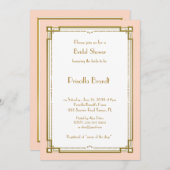 Invitation de douche nuptiale, grand Gatsby, rose  (Devant / Derrière)