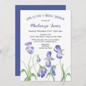 Invitation de douche nuptiale Iris violet printemp (Devant / Derrière)