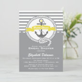 Invitation de douche nuptiale jaune et gris (Debout devant)