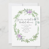 Invitation de douche nuptiale lavande et verdure (Devant)