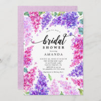 Invitation de douche nuptiale Lilac Watercolor