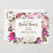 Invitation de douche nuptiale lilas floral moderne (Devant / Derrière)