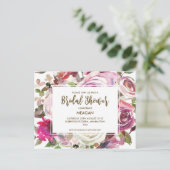 Invitation de douche nuptiale lilas floral moderne (Debout devant)
