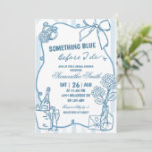 Invitation de douche nuptiale manuscrite Doodle Bl (Debout devant)