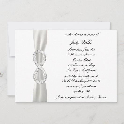 Invitation de douche nuptiale Mariage blanche Infi (Devant)