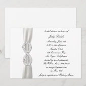 Invitation de douche nuptiale Mariage blanche Infi (Devant / Derrière)