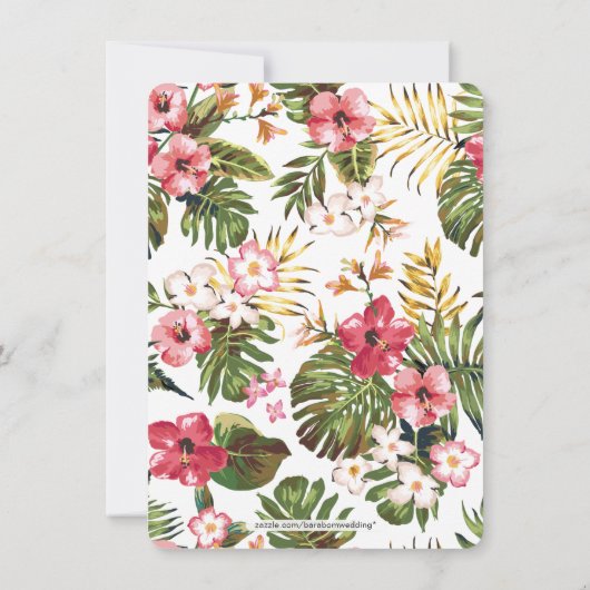 Invitation de douche nuptiale Mariage tropicale mo (Dos)