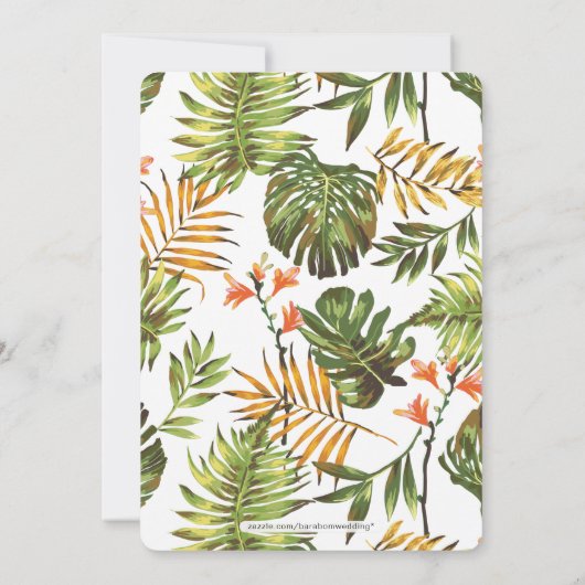 Invitation de douche nuptiale Mariage tropicale mo (Dos)