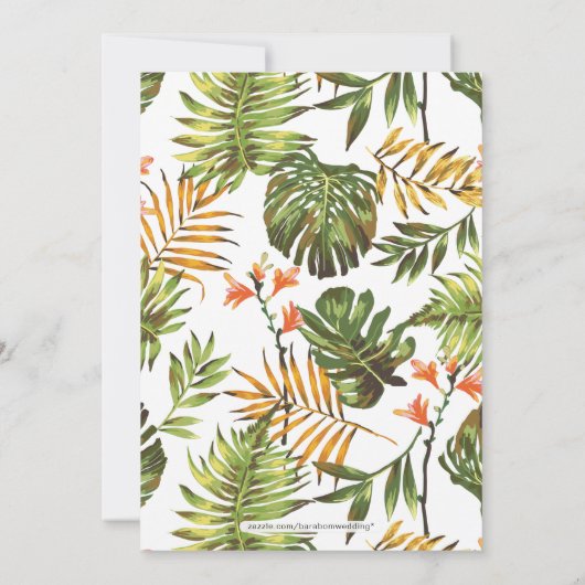 Invitation de douche nuptiale Mariage tropicale mo (Dos)