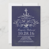 invitation de douche nuptiale marine (Devant)