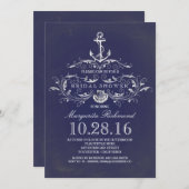 invitation de douche nuptiale marine (Devant / Derrière)