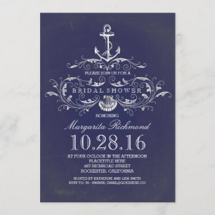 invitation de douche nuptiale marine
