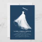Invitation de douche nuptiale Marine bleu moderne  (Devant)