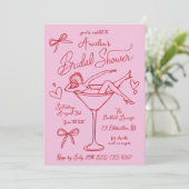 Invitation de douche nuptiale Martini tirée à la m (Debout devant)