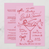 Invitation de douche nuptiale Martini tirée à la m (Devant / Derrière)