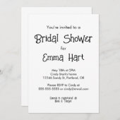 Invitation de douche nuptiale minimaliste amusante (Devant / Derrière)