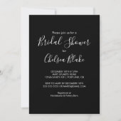 Invitation de douche nuptiale minimaliste noire (Devant)